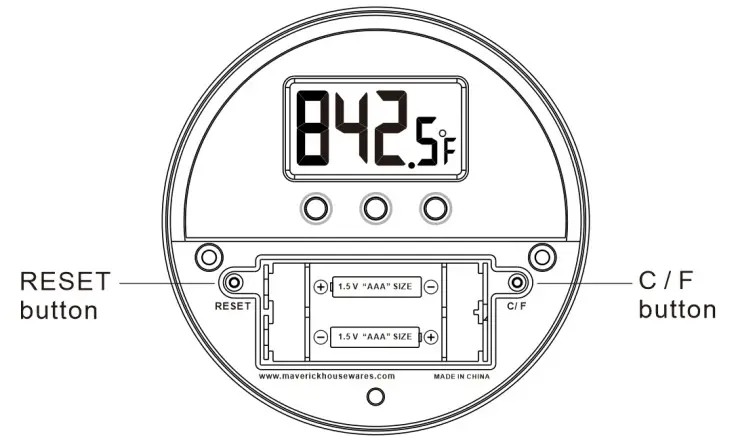 MAVERICK DGT-160 Digital Thermocouple Grill Thermometer --RESET