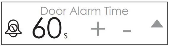 SUB-ZERO ICBID-RP Integrated Drawer Refrigerator User Manual - ALARM DURATION SCREEN