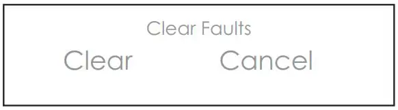 SUB-ZERO ICBID-RP Integrated Drawer Refrigerator User Manual - The Clear Fault screen displays