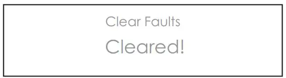 SUB-ZERO ICBID-RP Integrated Drawer Refrigerator User Manual - The 'Clear Faults Cleared!' screen displays