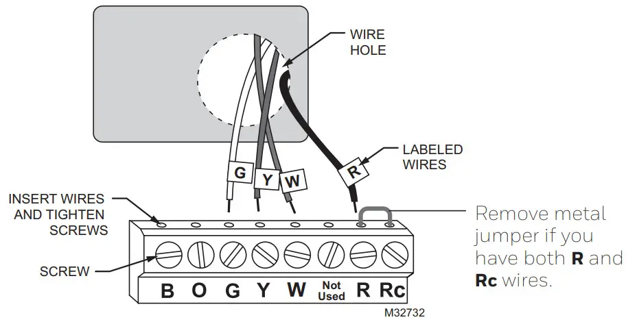 Honeywell RTH2300B1012 Programmable Thermostat - Connect Wires