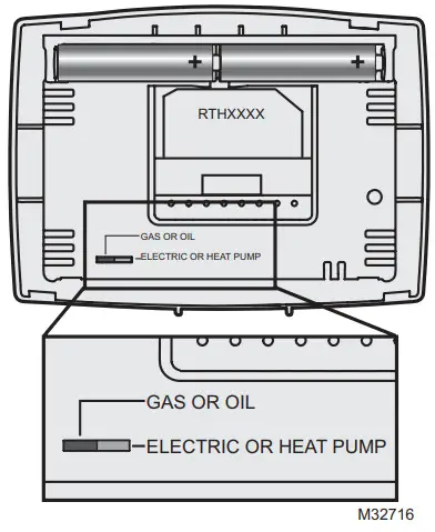 Honeywell RTH2300B1012 Programmable Thermostat - operation switch