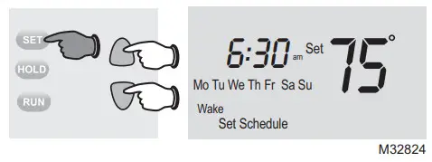 Honeywell RTH2300B1012 Programmable Thermostat - program schedules