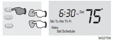 Honeywell RTH2300B1012 Programmable Thermostat - to set your weekday