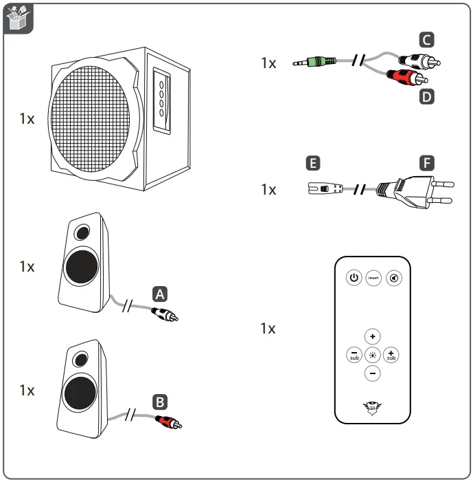 Trust 2.1 RGB TYTAN RGB Illuminated 2.1 Speaker Set - Fig 1