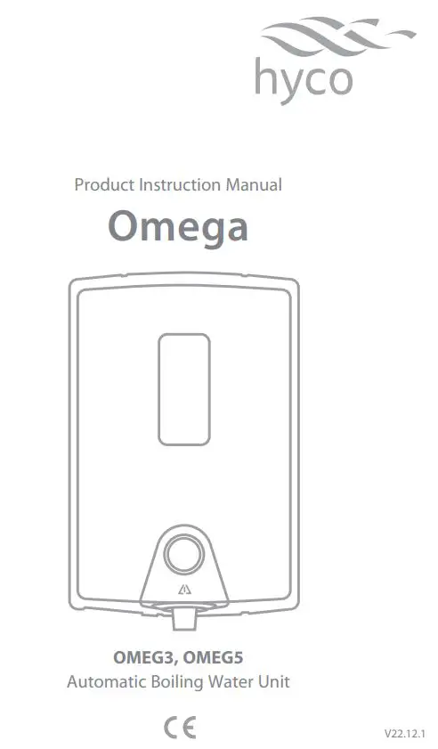 hyco OMEG3 Omega Automatic Boiling Water Unit Instruction Manual