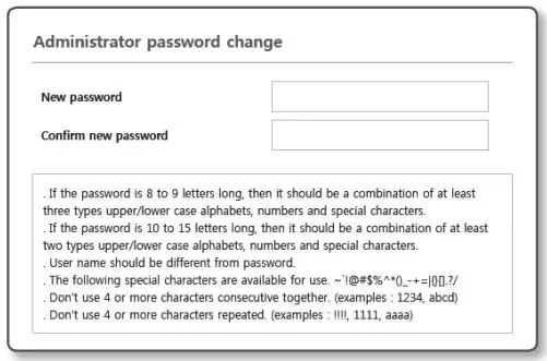 Wisenet PNO-A9081R Network Camera User Manual - Outdoor Bullet Camera - PASSWORD SETTING