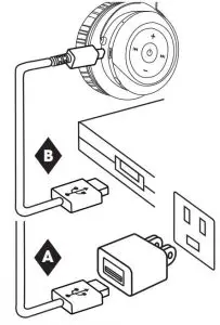 FIG 2 CHARGING THE HEADPHONES