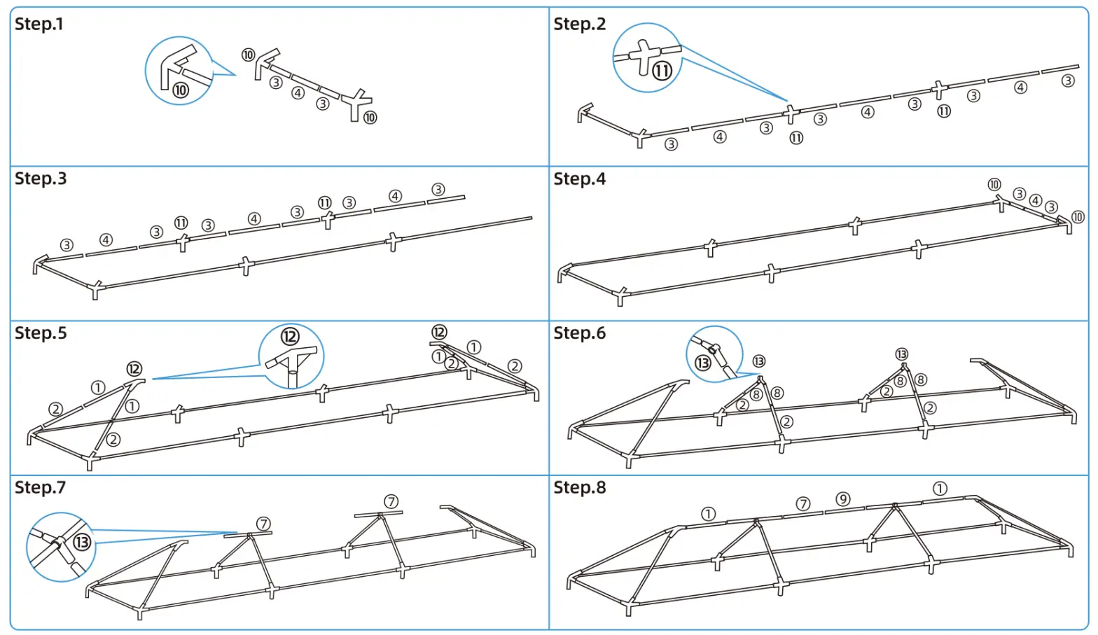 serenelife SLTET30 Party Tent Commercial Instant Shelter with 8 Walls - Instruction