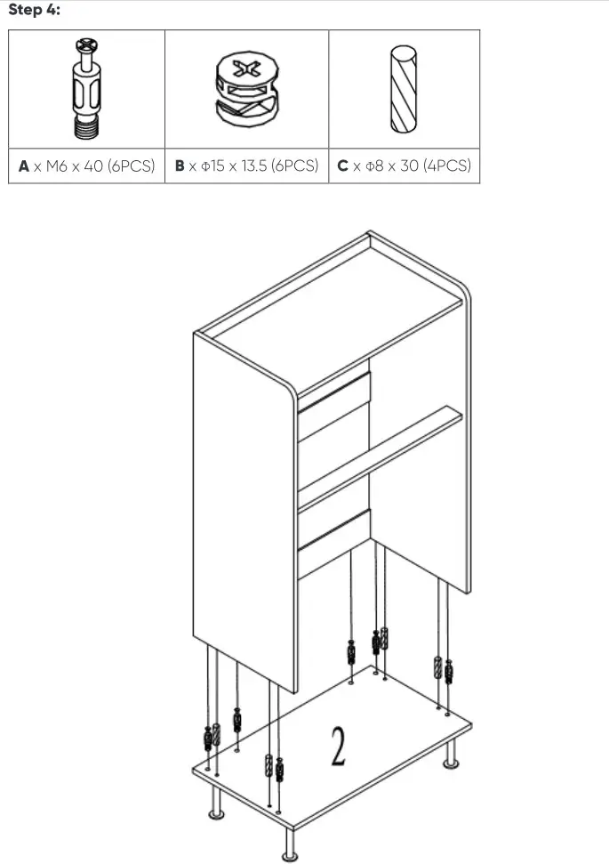 MATT BLATT MBSAUPACDWA Sao Paulo Chest of Drawers - ASSEMBLY Step 4