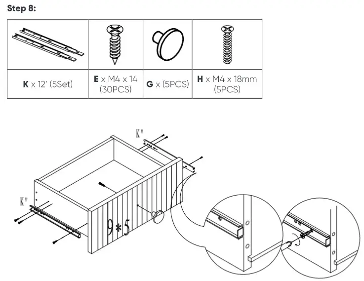 MATT BLATT MBSAUPACDWA Sao Paulo Chest of Drawers - ASSEMBLY Step 8