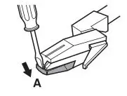 VICTROLA VSC-400SB Bluetooth Suitcase Record Player with 3-Speed Turntable Instruction Manual - Set a screwdriver at the tip of the stylus and push down to the direction