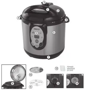 NESCO NPC-9 9-Quart Smart Canner and Cooker - OVERVIEW OF COMPONENTS