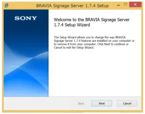 Update BRAVIA Signage Server