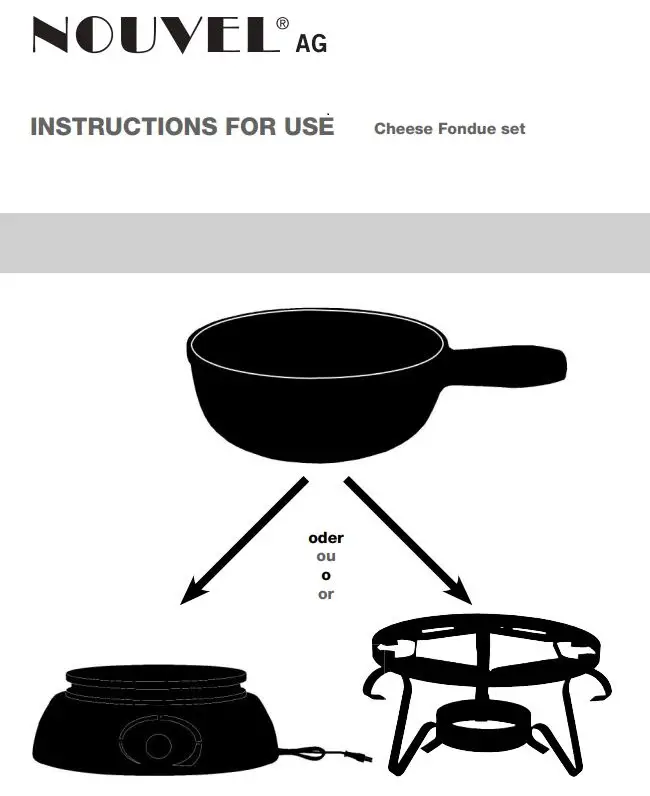 NOUVEL 400960 Cheese Fondue set Instructions