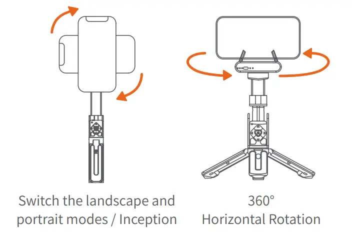 hohem iSteady Q Selfie Tripod with 1 Axis Remote Stabilizer - Triple Press