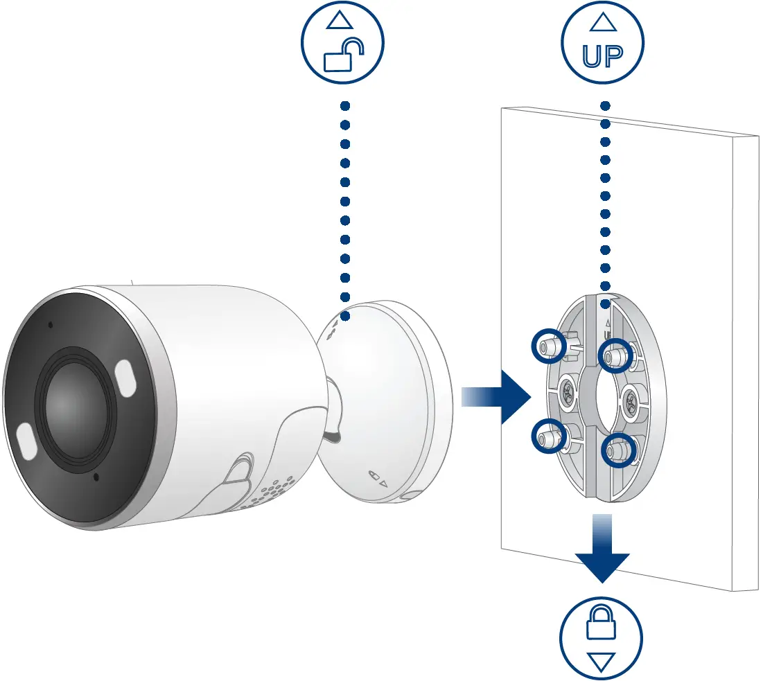 To wall mount the camera 01