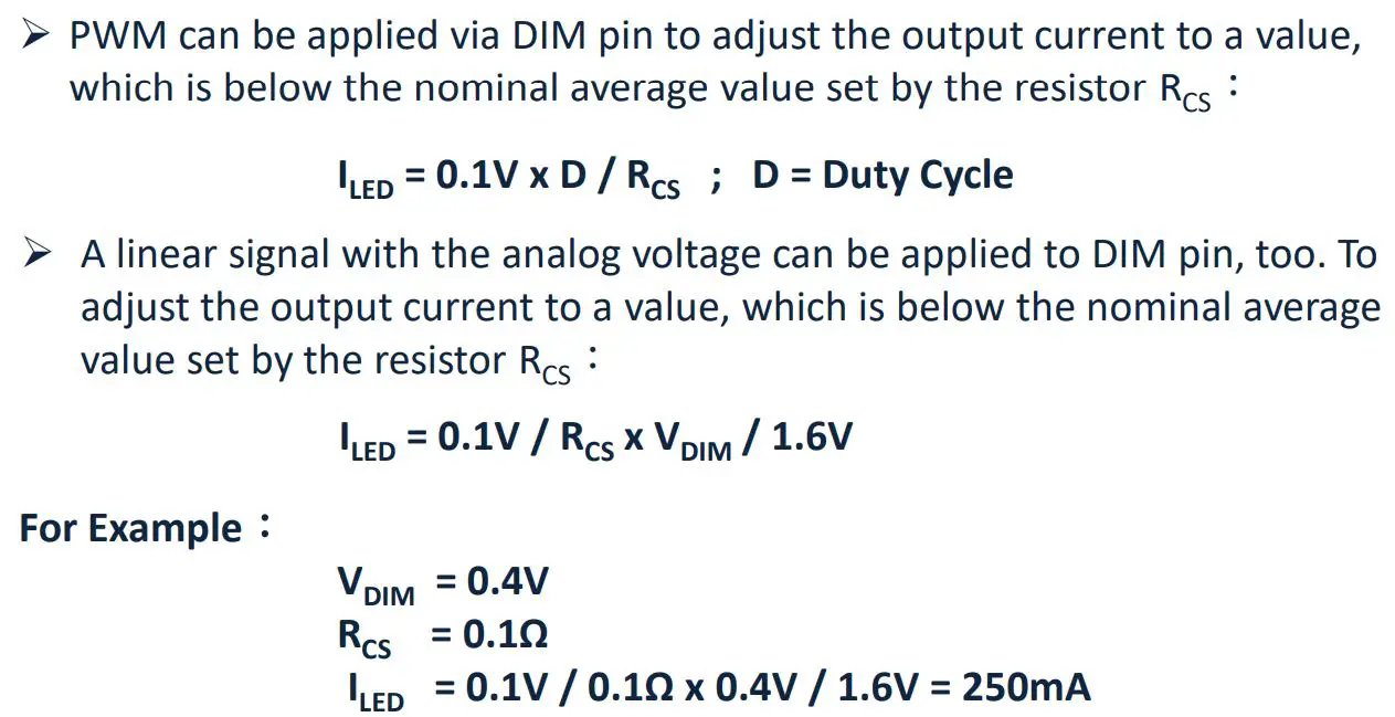 MOUSER TS19503CB10H Step-Down LED Driver User Manual - PWM Linear Dimming