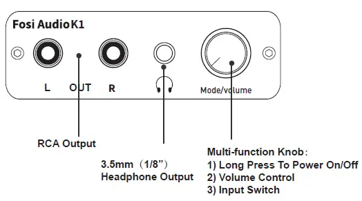 FOSI AUDIO S08L5F1385 K1 Bluetooth 5.0 DAC Headphone Amplifier 1