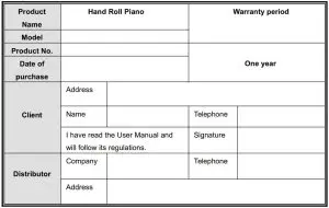 FIG 16 Warranty Form