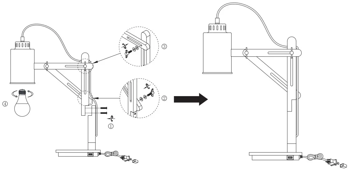 ELYONA UT1084 Touch Control Desk Lamp with Wireless Charging and USB Port-