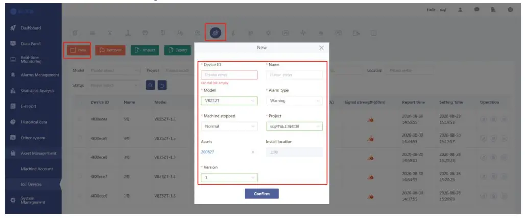 ZiFiSense VTD01 ZETA Edge AI Vibration Sensor - app