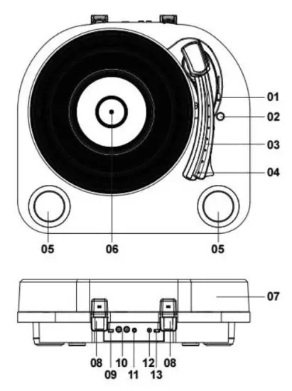 Lenco LS-40 Turntable with Built-In Speakers - PARTS