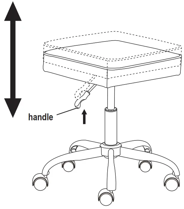 MAINSTAYS Adjustable Rolling Stool - ADJUST SEAT HEIGHT