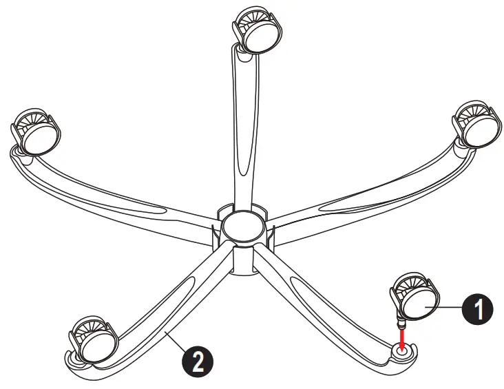 MAINSTAYS Adjustable Rolling Stool - Turn the Star Base (2) upside down