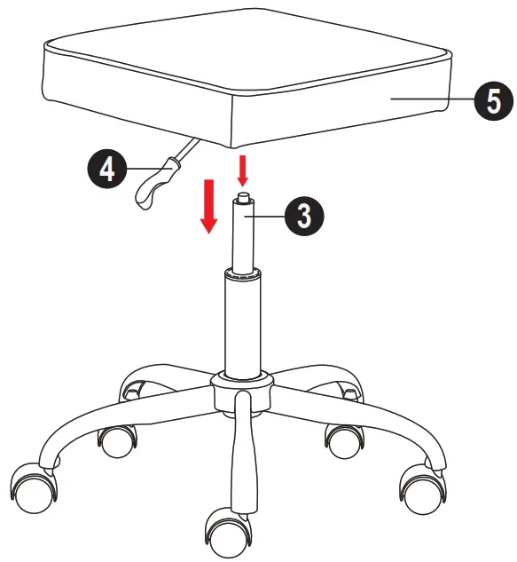 MAINSTAYS Adjustable Rolling Stool -Turn the assembled stool upright