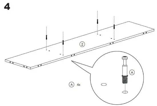 BELLEZE 014-HG-40747-B Bonelli 50 Inch Executive Desk with Hutch Instruction 10