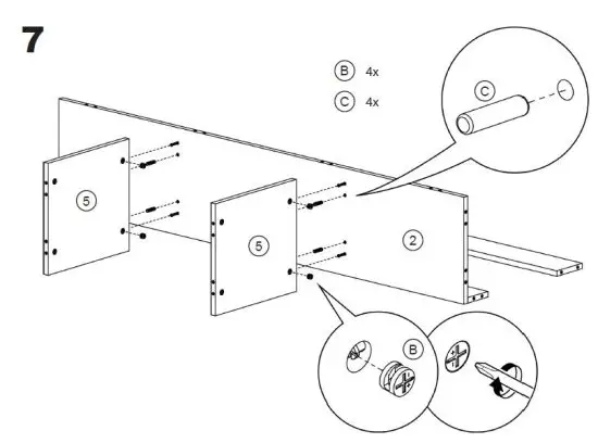 BELLEZE 014-HG-40747-B Bonelli 50 Inch Executive Desk with Hutch Instruction 13