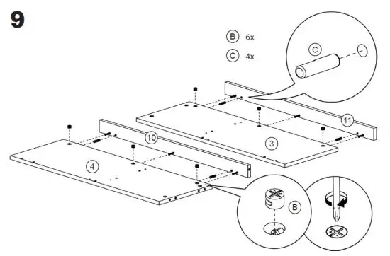BELLEZE 014-HG-40747-B Bonelli 50 Inch Executive Desk with Hutch Instruction 15