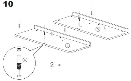 BELLEZE 014-HG-40747-B Bonelli 50 Inch Executive Desk with Hutch Instruction 16
