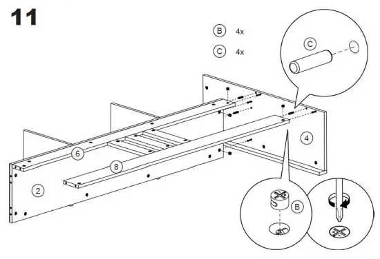 BELLEZE 014-HG-40747-B Bonelli 50 Inch Executive Desk with Hutch Instruction 17
