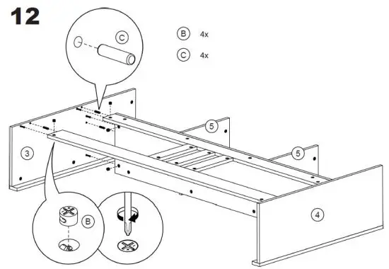 BELLEZE 014-HG-40747-B Bonelli 50 Inch Executive Desk with Hutch Instruction 18