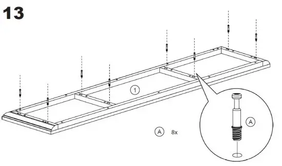 BELLEZE 014-HG-40747-B Bonelli 50 Inch Executive Desk with Hutch Instruction 19