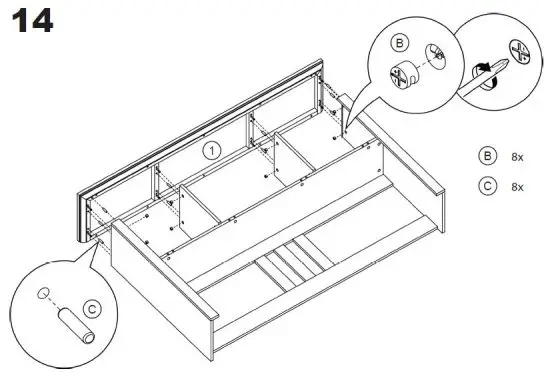BELLEZE 014-HG-40747-B Bonelli 50 Inch Executive Desk with Hutch Instruction 20