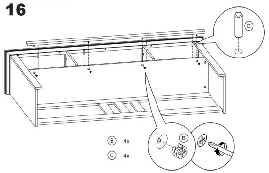 BELLEZE 014-HG-40747-B Bonelli 50 Inch Executive Desk with Hutch Instruction 22