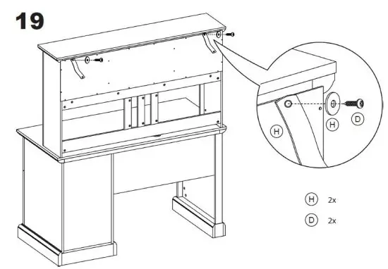 BELLEZE 014-HG-40747-B Bonelli 50 Inch Executive Desk with Hutch Instruction 25