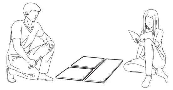 BELLEZE 014-HG-40747-B Bonelli 50 Inch Executive Desk with Hutch Instruction 3