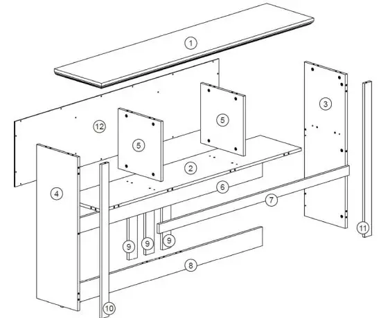 BELLEZE 014-HG-40747-B Bonelli 50 Inch Executive Desk with Hutch Instruction 4