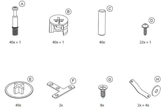 BELLEZE 014-HG-40747-B Bonelli 50 Inch Executive Desk with Hutch Instruction 5