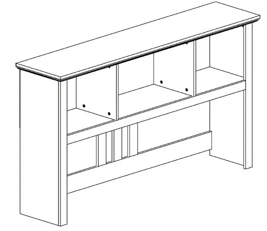 BELLEZE 014-HG-40747-B Bonelli 50 Inch Executive Desk with Hutch