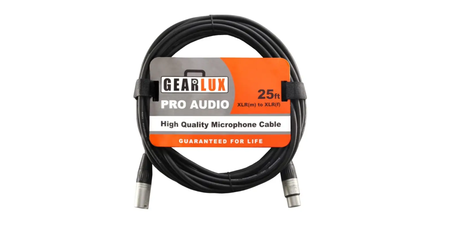 Gearlux Xlr Microphone Cable Male To Female 25 Ft Fully Balanced Premium Mic Cable-complete Features/instruction Manual