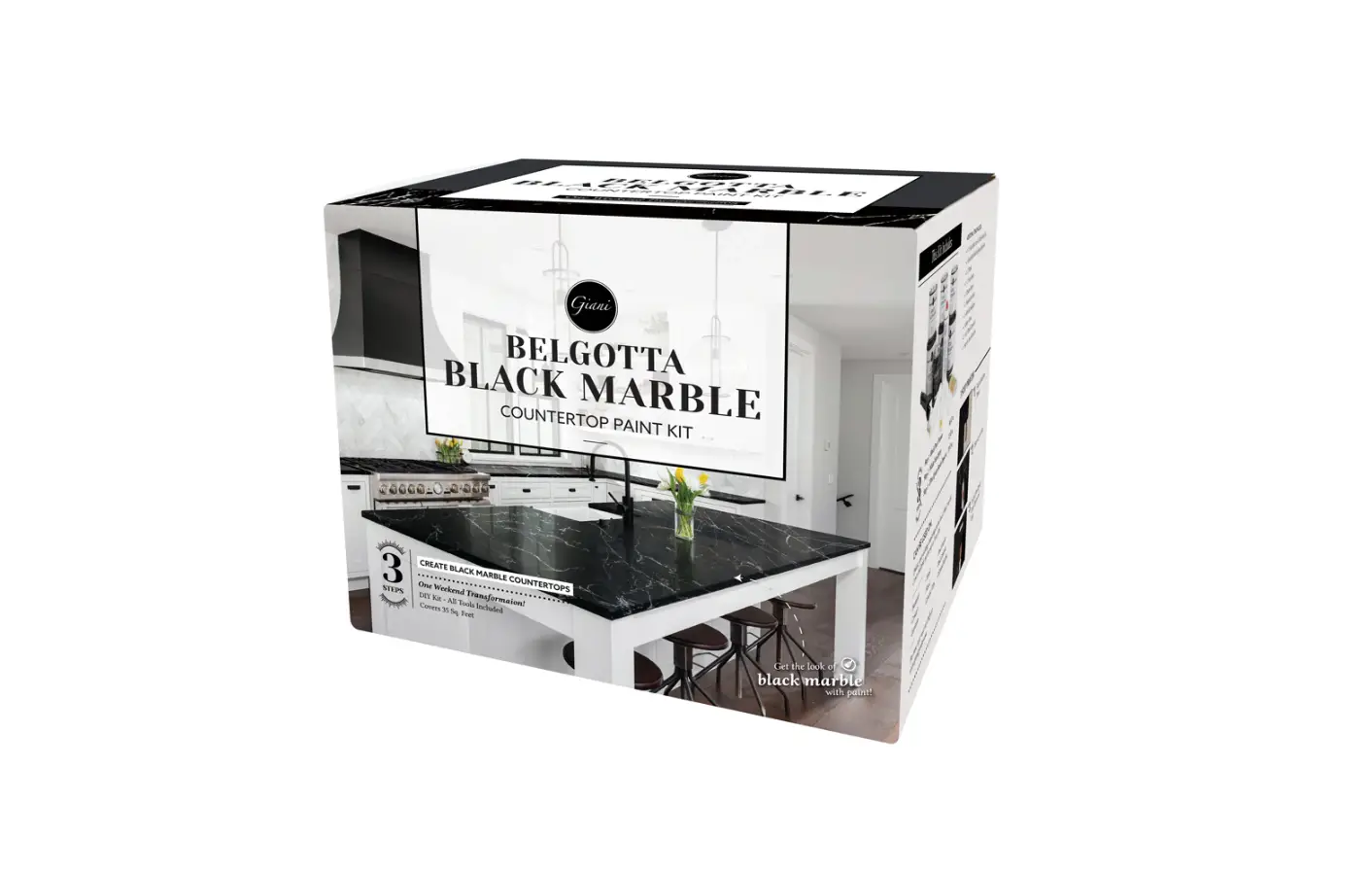 Giani Belgotta Black Marble Countertop Paint Kit Covers 35 Sq Feet Instructions