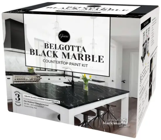 Giani Belgotta Black Marble Countertop Paint Kit Covers 35 Sq Feet