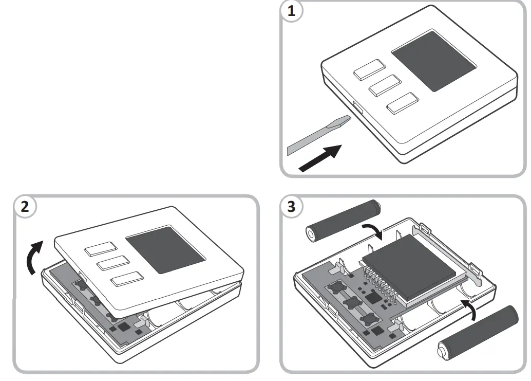 AURATON Aquila SET Wireless Thermostat User Manual - Installing batteries in AURATON Aquila R