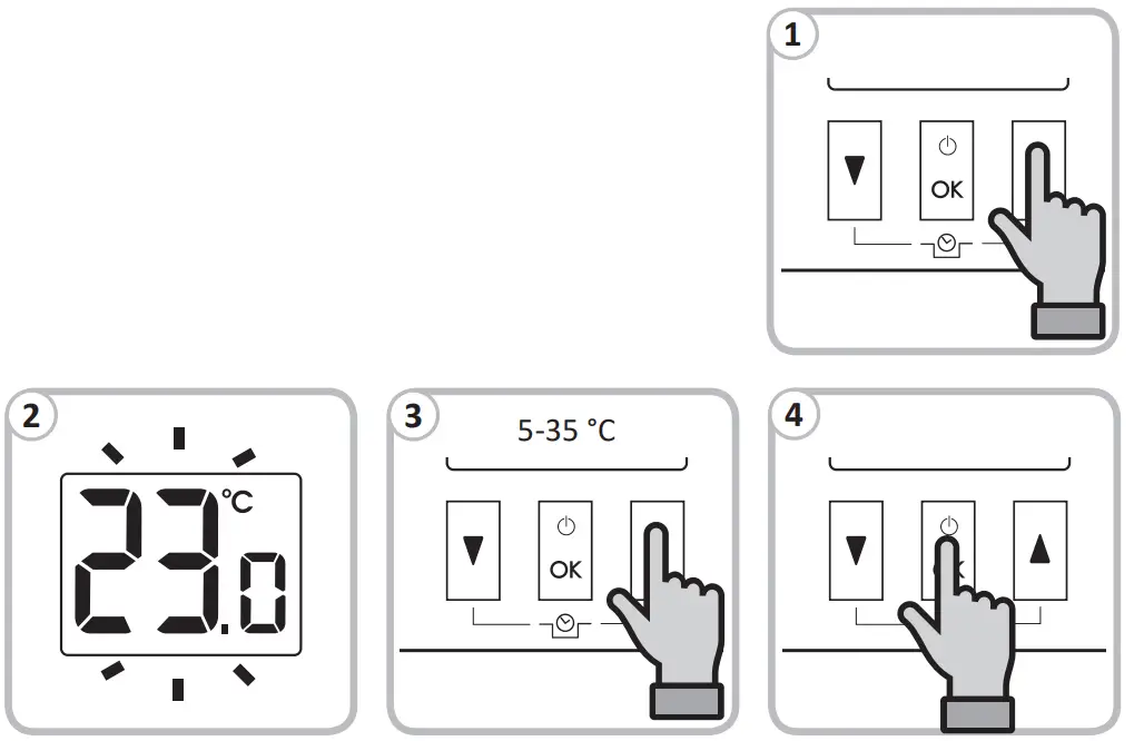 AURATON Aquila SET Wireless Thermostat User Manual - Setting the temperature AURATON Aquila R