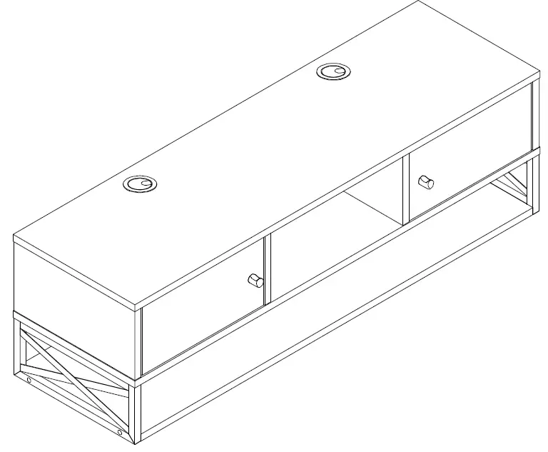 Tribesigns CT-JW0221 Tarik 39 in. Brown and Black Wood Floating TV Stand 01
